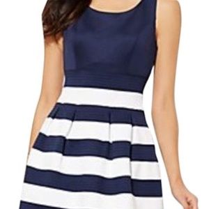 NWT New York & Company Navy & White Striped Dress